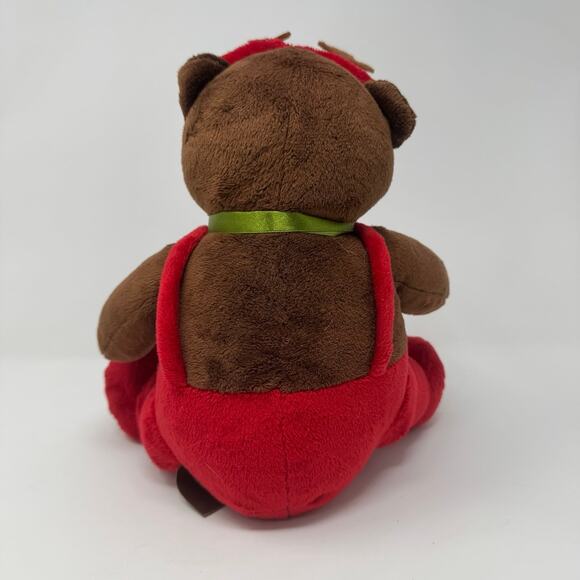 2007 Godiva Christmas Bear in Overalls 12" Plush Soft Toy Stuffed Animal - Picture 5 of 10